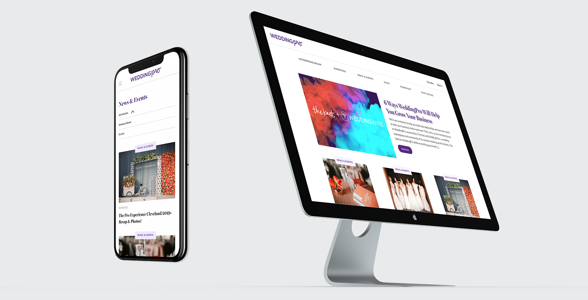 WeddingPro Blog Web and Mobile Design