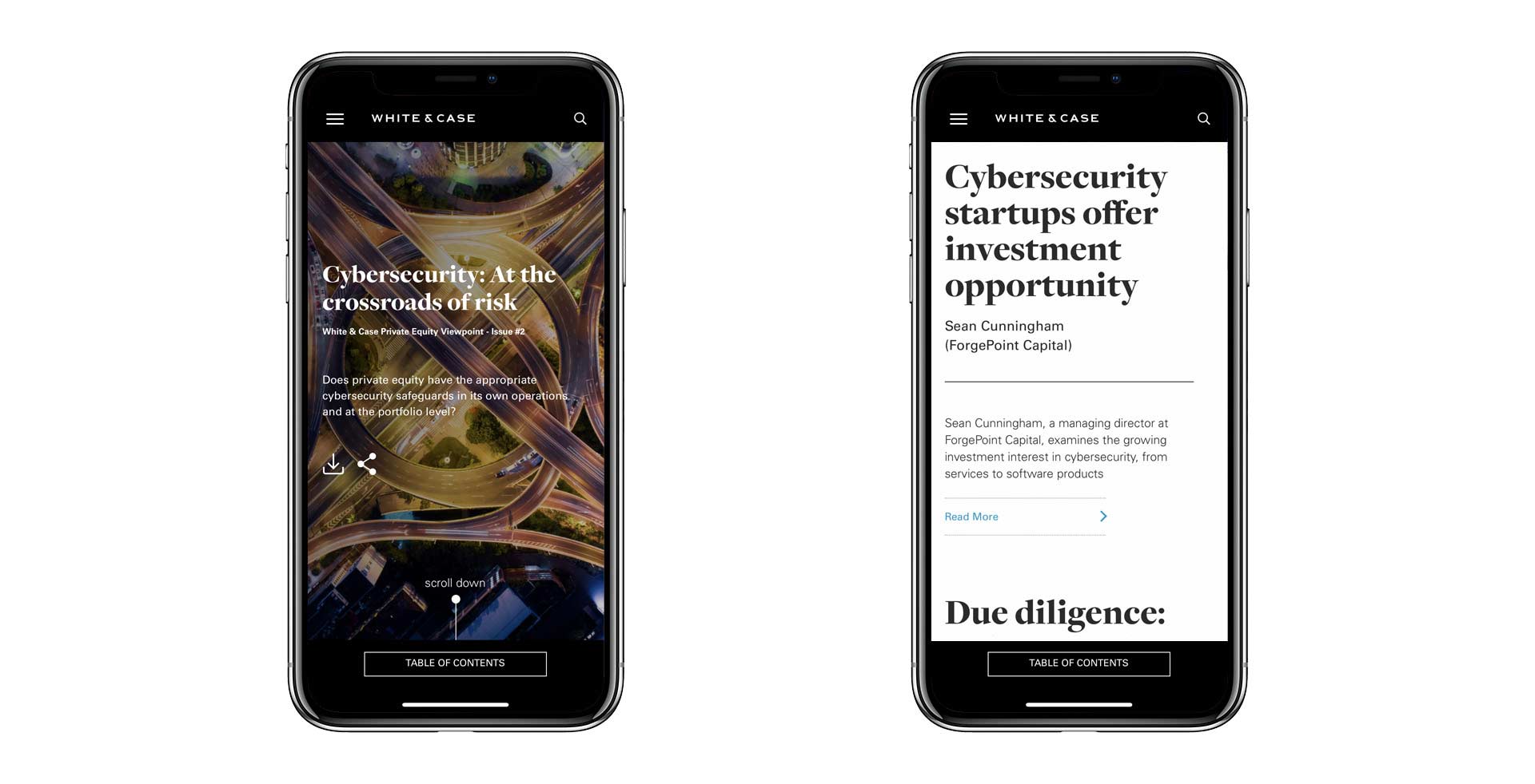 White & Case Thought Leadership Website Design